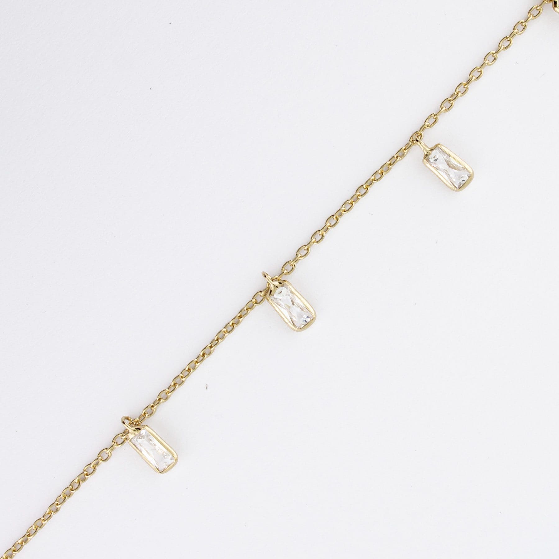 CZ Rectangle Dangle Chain