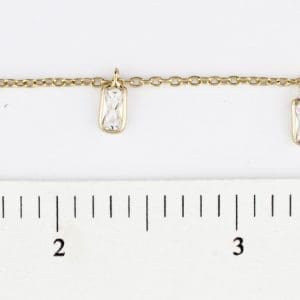 CZ Rectangle Dangle Chain