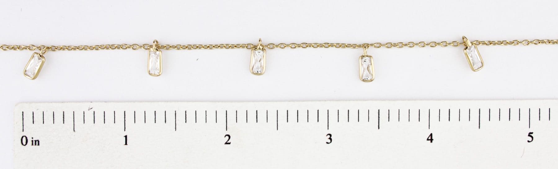 CZ Rectangle Dangle Chain