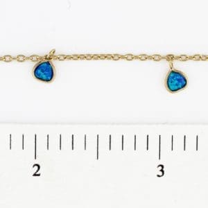 Blue Lab Opal Rounded Edge Triangle Dangle